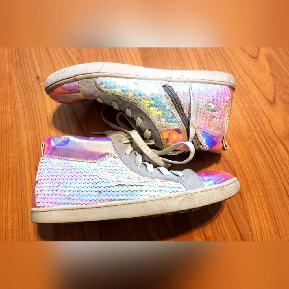 Justice Girls Sneakers sz6 Sequin EUC